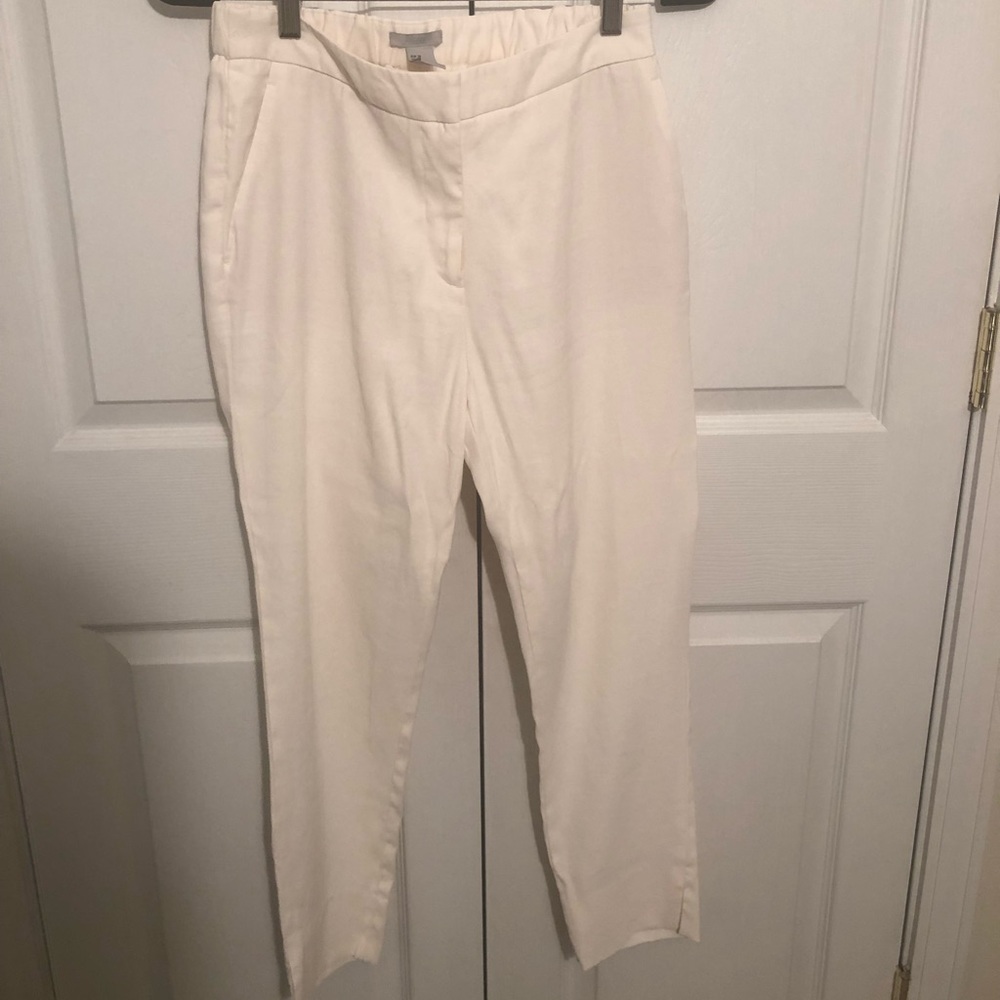 H&M White Pique Cropped Slacks